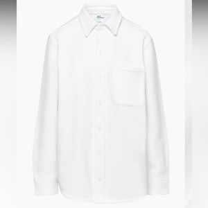 Aritzia TNA Cozy Fleece Boyfriend Shirt Jacket - White
